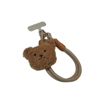 Ha Jie Bret Cute Plush Bear Cropped Lanyard Bag Pendant Cell Phone Chain Hand Rope