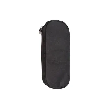 NKMA Black Half Dial Leather Strap Makeup Brush Bag Portable