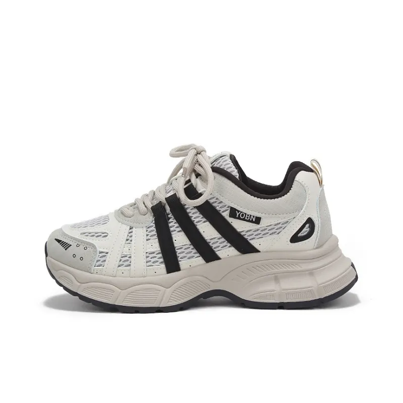 Yobn Breathable Lightweight And Wear Resistant Low Top Chunky Sneakers Women's-5