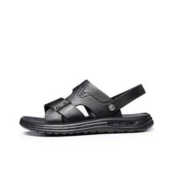 LAORENTOU Beach Sandals Men Black