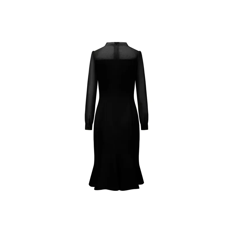 ONE SHALLOW Long Sleeved Dresses Women's Black-1