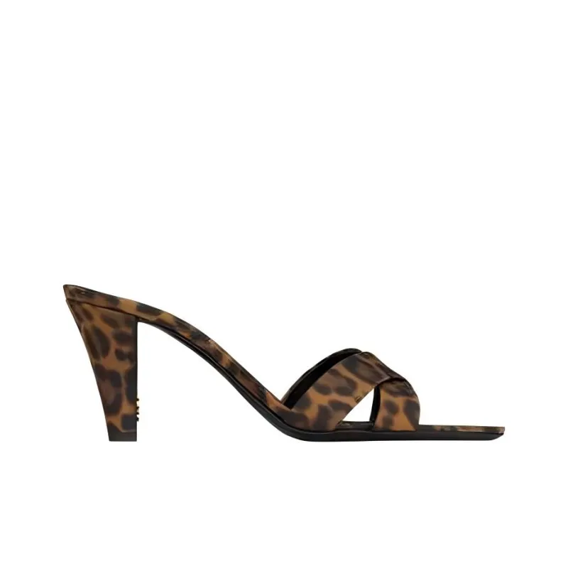 SAINT LAURENT Slide Slippers 7.5cm Women's Brown-1