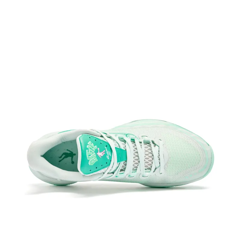 QIAODAN Cushioning Coverage Rebound Anti Twist Breathable Slip Resistant Low Top Basketball Shoes Men's Green-3