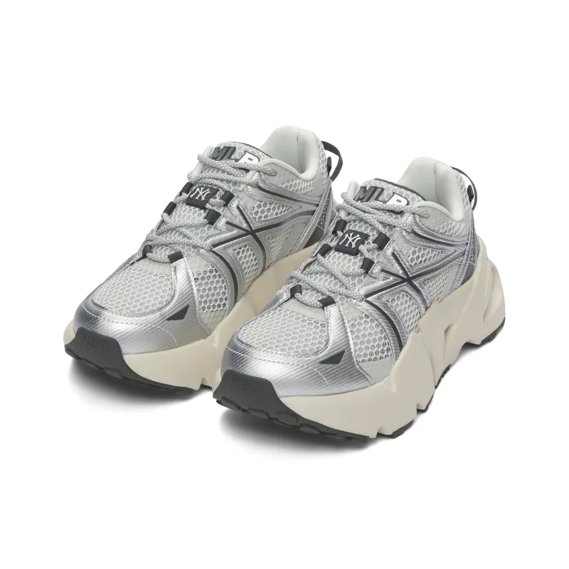 MLB New York Yankees Wear Resistant Waterproof Breathable And Lightweight Low Top Running Shoes Unisex Silver-2