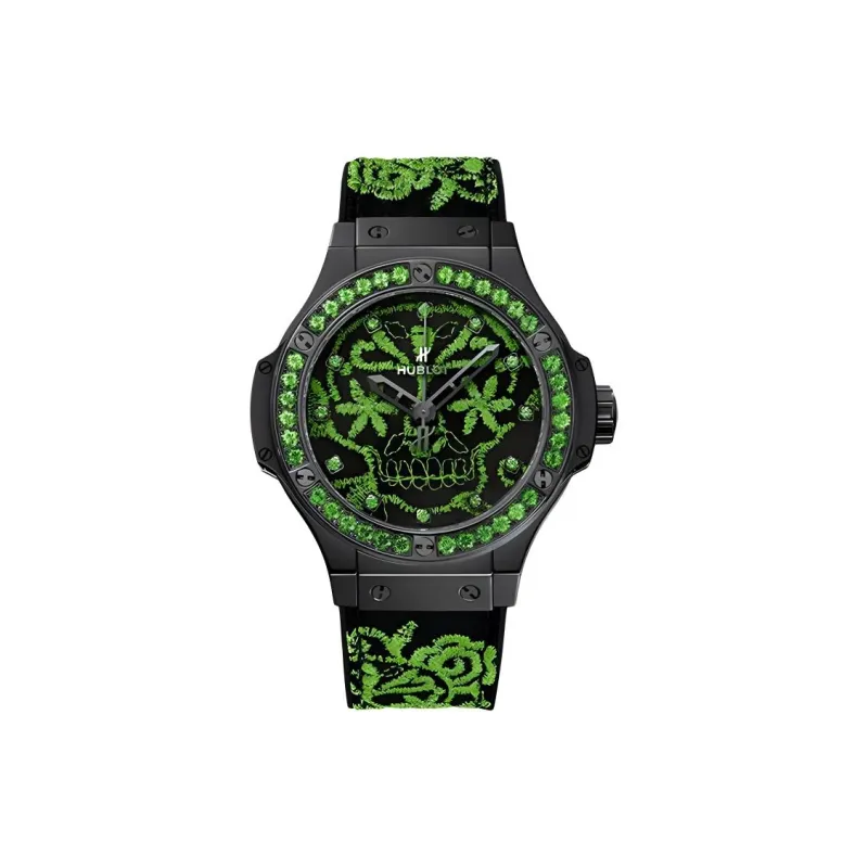 HUBLOT Automatic Mechanical Movement Men's Watches Watch 41mm Black Dial Ceramic Watch Case Rubber Strap-0