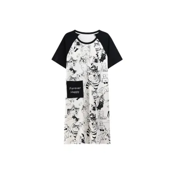 MADALLO Nightgown Women's Black White