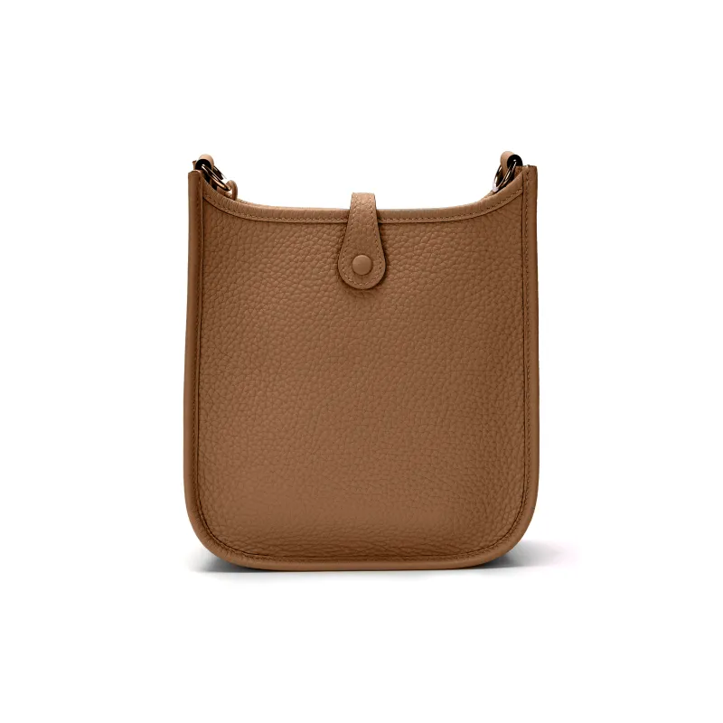 HERMES Evelyne Taurillon Clemence Leather Shoulder Bag Crossbody Bag Mini Unisex Brown-2