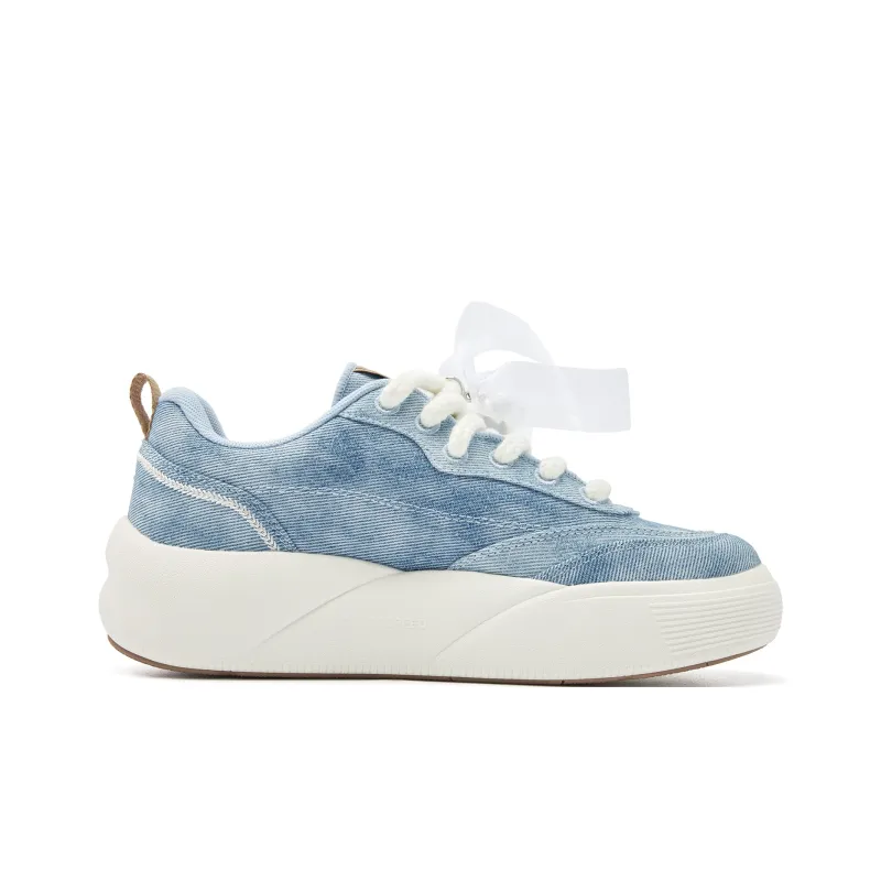 QIAODAN Anti Slip Wear Resistant Low Top Skateboard Shoes Women's Blue-1