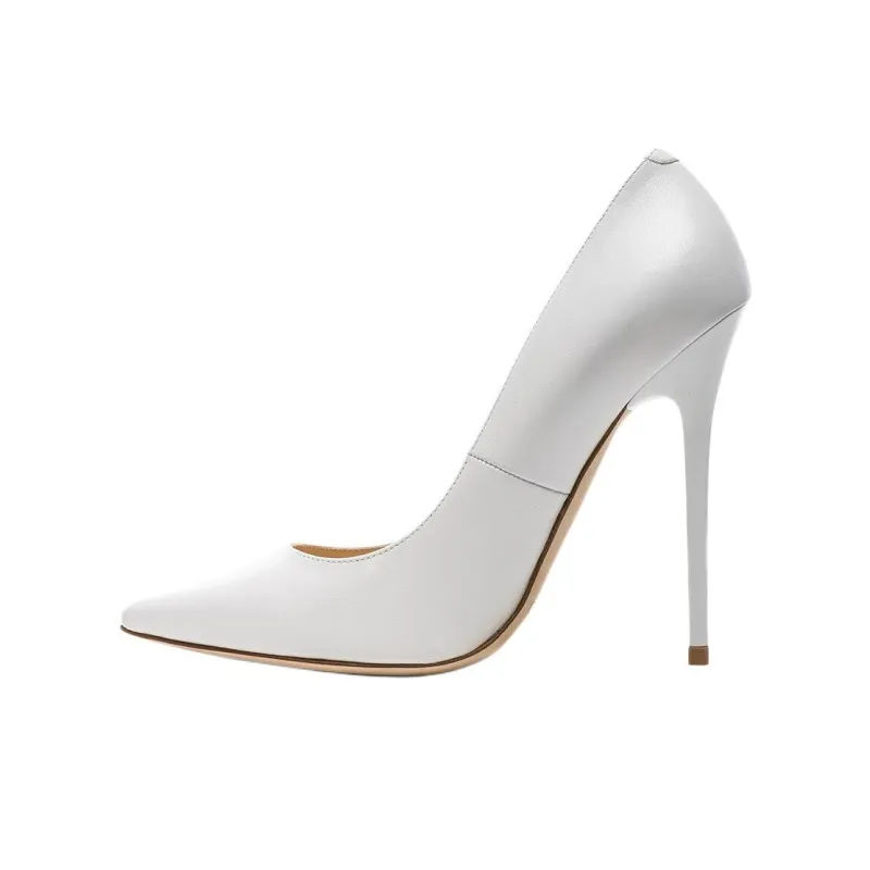 Jimmy Choo Anouk Slim Heel High Heels 11.5cm Women's White-0