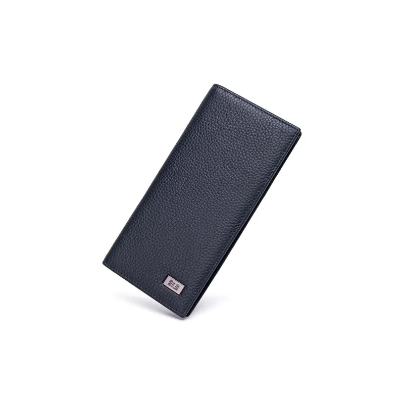 HLA Cow Leather Wallet With Money Clip And Leather Clip Regular Unisex Black-12