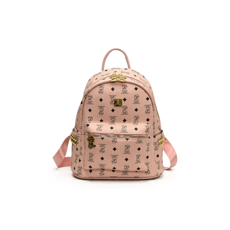 Yalu PU Backpack Tubas Women's Black/White/Brown/Pink-18