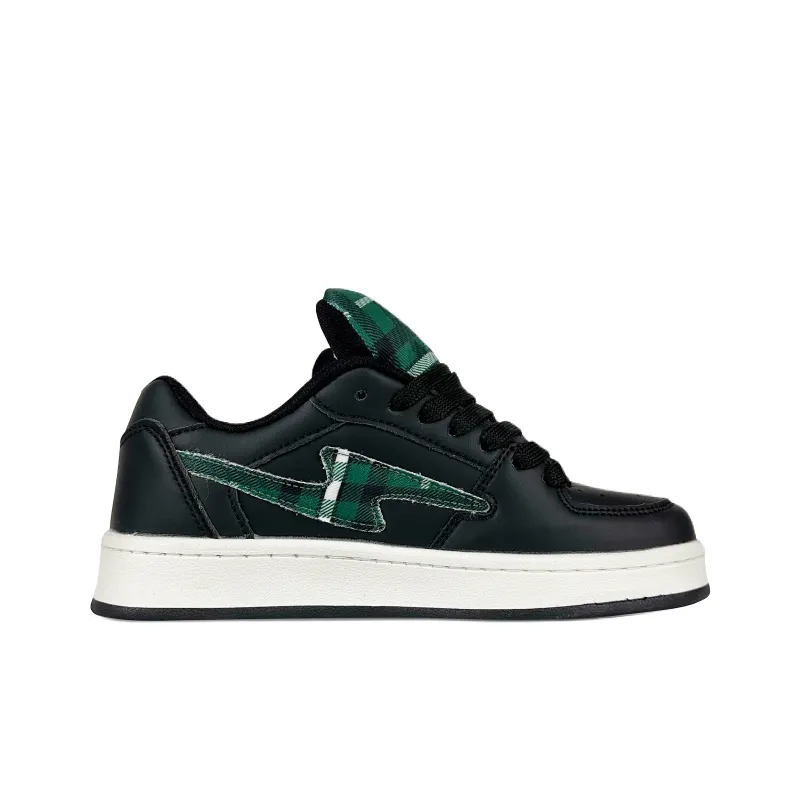 Rongchuan Anti Slip And Wear Resistant Lightweight Low Top Skateboard Shoes Unisex Black Green Box-2