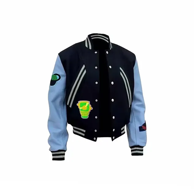 TESTUNG Baseball Jacket Unisex Navy Blue-0