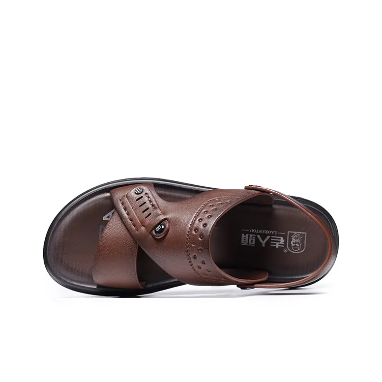 LAORENTOU Beach Sandals Men Black-6