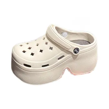 NAIHUO Platform Clogs For Women's Summer Wear, Slip Resistant Beach Height Increasing EVA Closed Toe Slippers