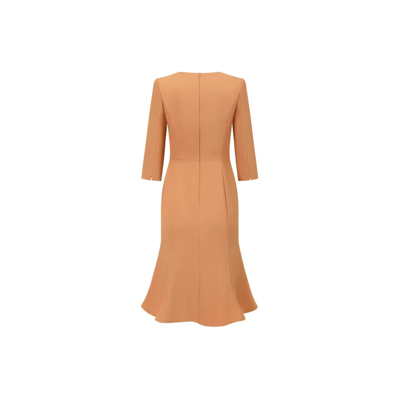 ONE SHALLOW Long-Sleeved Dresses Women's Orange-1