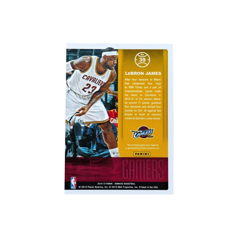 PANINI 2014 15 Donruss LeBron James Personally Worn Jersey Material Knight Leather Worth Collecting. Sports Cards 1 Pc-1