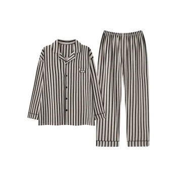 Chun Xi Pajama Set Men's Black Beige