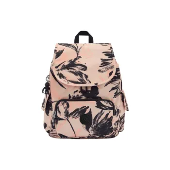 Kipling Polyester Backpack Small Size Women's Coral Red & Black