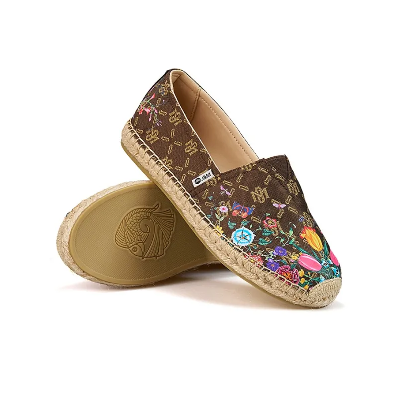 Joy&Mario Espadrilles Women's Coffee/Beige/Green-3