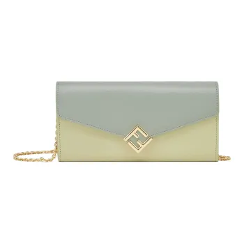 FENDI FF Diamonds Series Calfskin Shoulder Bag, Crossbody Bag, Wallet Women's Green