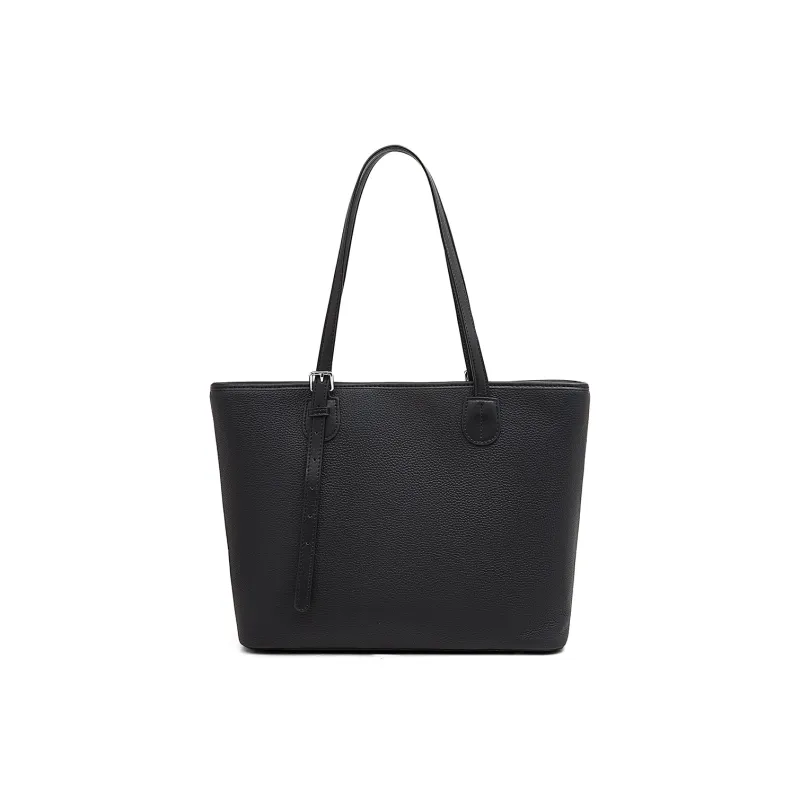 Old Man's Head Top Grain Cow Leather Shoulder Bag Regular Women's Black/Elephant Grey/Caramel-1