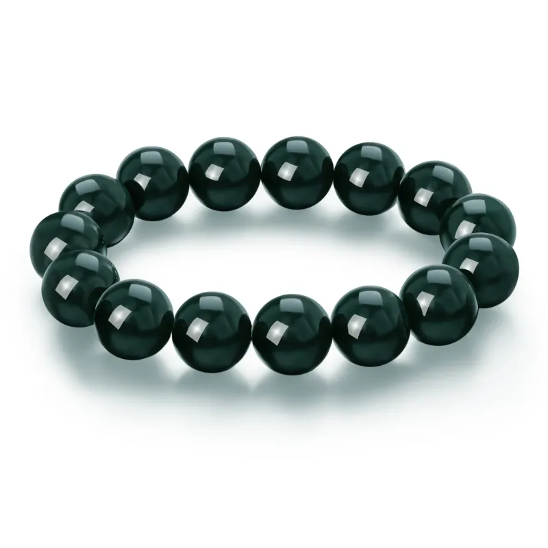 Lao Feng Xiang Hetian Jade Bracelets Black Jade Unisex-0