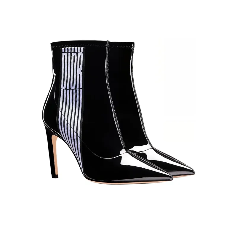 DIOR Optical D Ankle Boots 10cm Women's Black-2