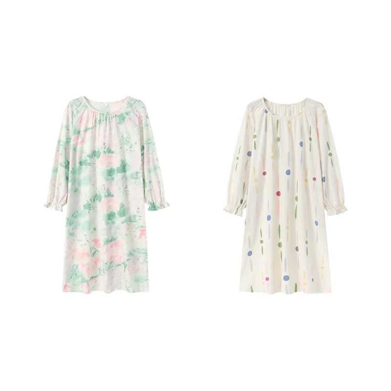 Herbal Primer Nightgown Women's Combo Set-32