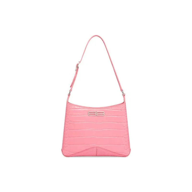 Balenciaga Cow Leather Hobo Bag Shoulder Bag Crossbody Bag Small Size Women's Pink-0