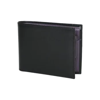 ETTINGER Calfskin Wallet Men's Black & Purple
