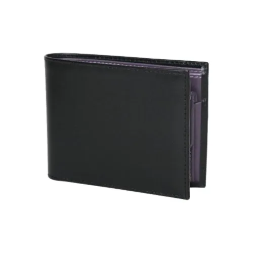 ETTINGER Calfskin Wallet Men's Black & Purple