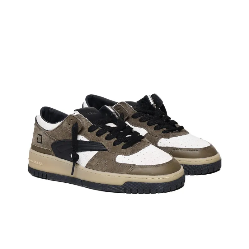 D.A.T.E Torneo Striped Low-Top Skateboard Shoes Men's Dark Green-2