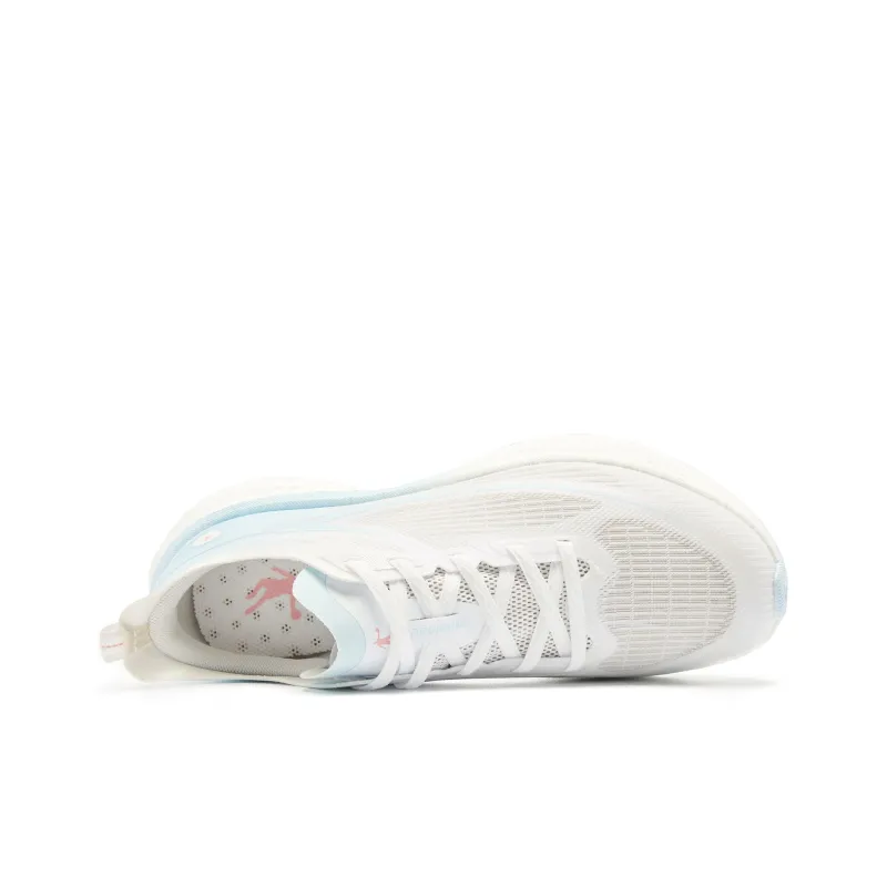 QIAODAN Light Speed 5.0PLUS Cushioned Slip Resistant Abrasion Resistant Low Top Casual Running Shoes Women's White Blue-3