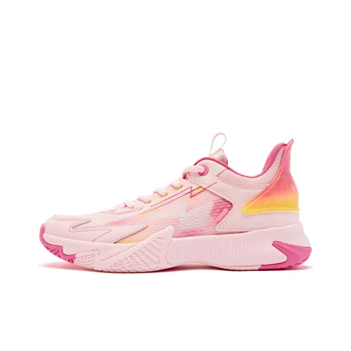 QIAODAN Cushioning Coverage, Rebound, Breathable, Slip Resistant Low Top Basketball Shoes Men's Pink