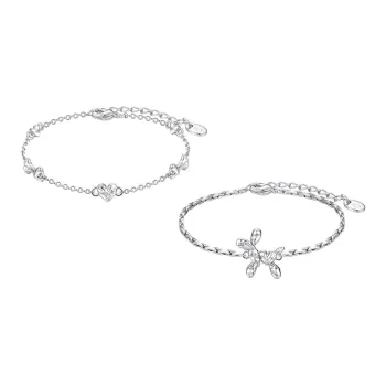 TONE & TALE White Gold Plated Copper Bracelets Unisex