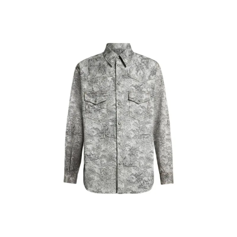 ETRO Long Sleeved Denim Overshirt-0