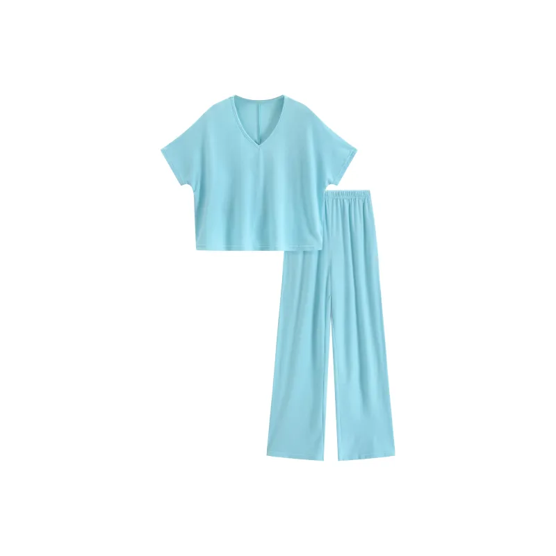 WANANNI Pajama Set Women's Fluorescent Blue-0