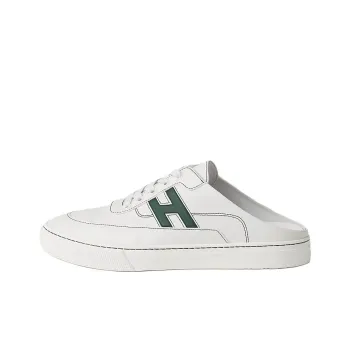 HERMES Slip Resistant Closed Toe Slippers Men's White