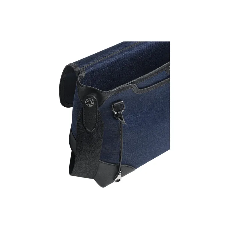 HERMES Messenger Canvas And Swift Calfskin Courier Bag Shoulder Bag Crossbody Bag Men's Blue Marine Blue-3