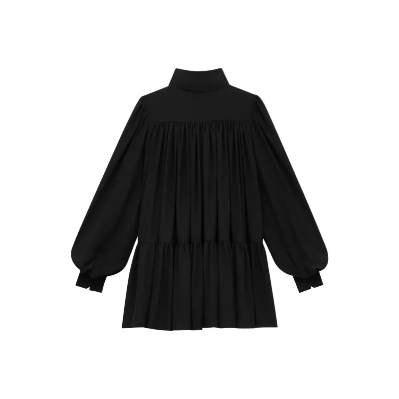 SAINT LAURENT Long Sleeved Dress Women's Black-3