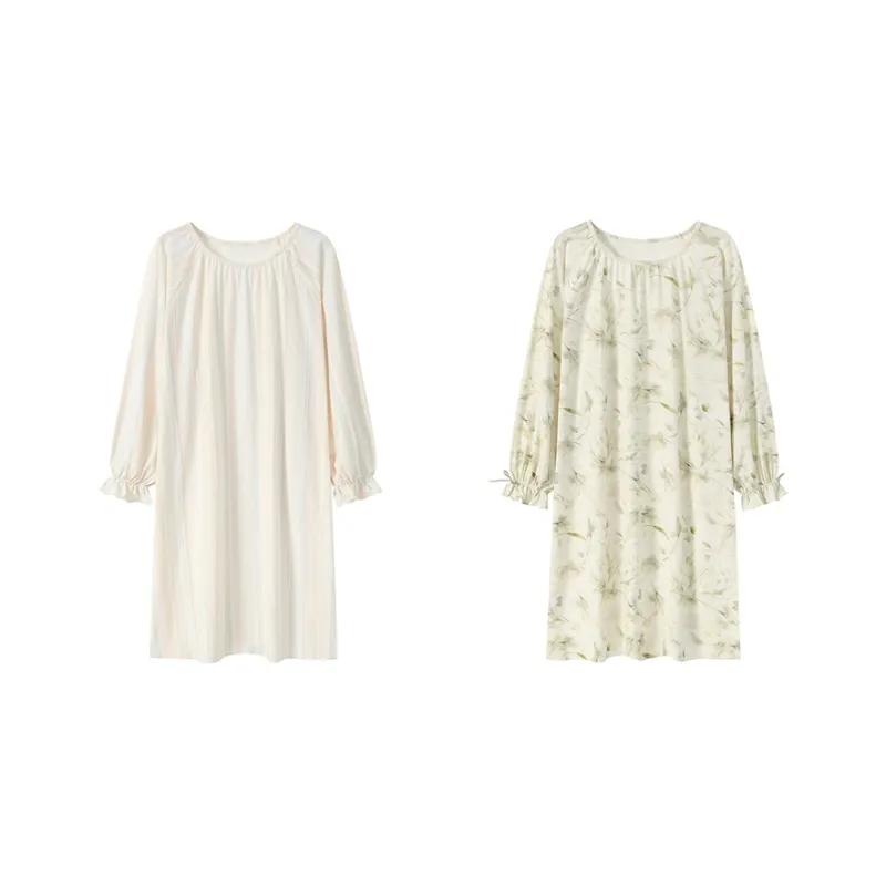 Herbal Primer Nightgown Women's Combo Set-52