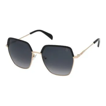 TAOSIXIONG Metal Irregular Shape Sunglasses Women's Gold