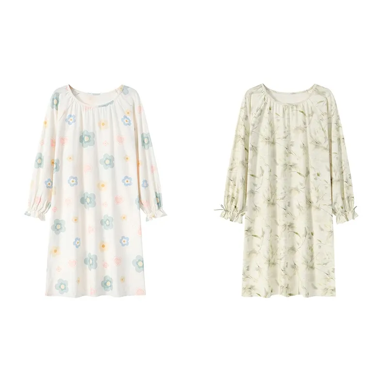 Herbal Primer Nightgown Women's Combo Set-58