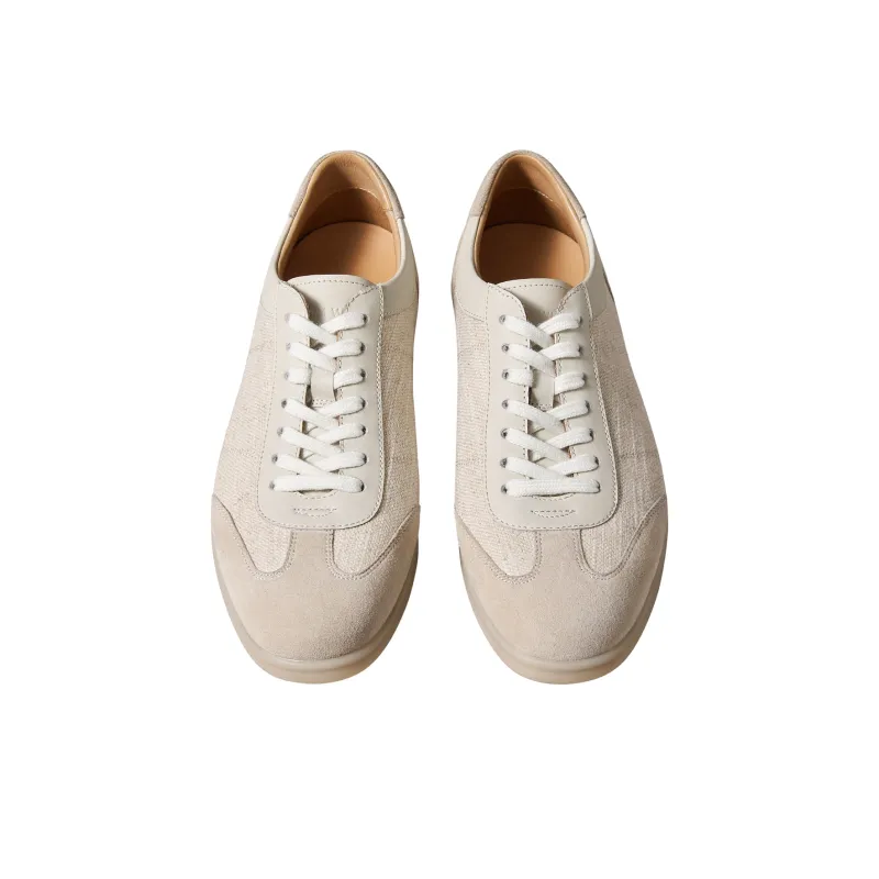THOM WILLS Vintage Versatile Suede German Army Trainers Casual Shoes Unisex Oat & Gray-8