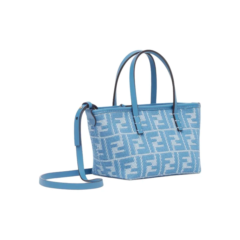 FENDI Cotton Tote Bag, Shopping Bag, Shoulder Bag, Crossbody Bag, Handbag Mini Women's Blue-1