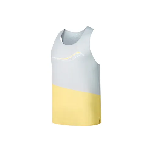 Saucony Tank Tops Unisex Orange Yellow & Premium Gray Print
