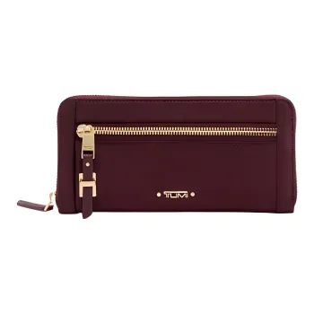 TUMI Voyageur Nylon With Leather Ticket Clip Wallet Women's Sweet Beet Red