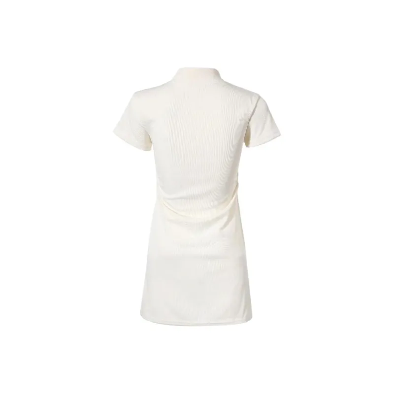 PAIN OR PLEASURE Short Sleeved Dresses Women's Beige Apricot-1