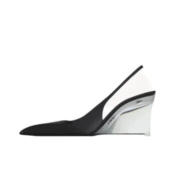 SAINT LAURENT MILLER Wedge Heel High Heels 8cm Women's Black